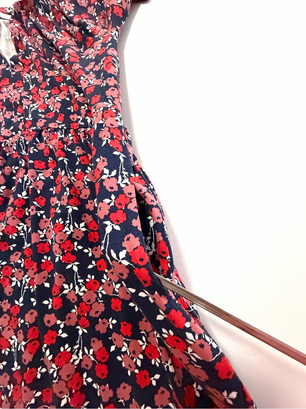 BODEN Willow Dark Floral‎ Midi Dress Size 8 Long Sleeve V-Neck Pullover Fall - Picture 10 of 16